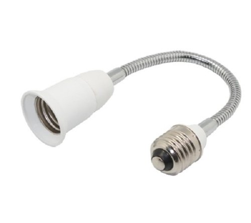 Переходник гибкий 1-й Ecola с цоколя Е27/Е27 150мм белый фото Переходник гибкий 1-й Ecola с цоколя Е27/Е27 150мм белый картинка